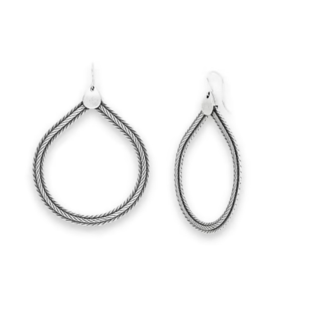 NWT Alex and Ani Wide Rope Drop Silver Earrings